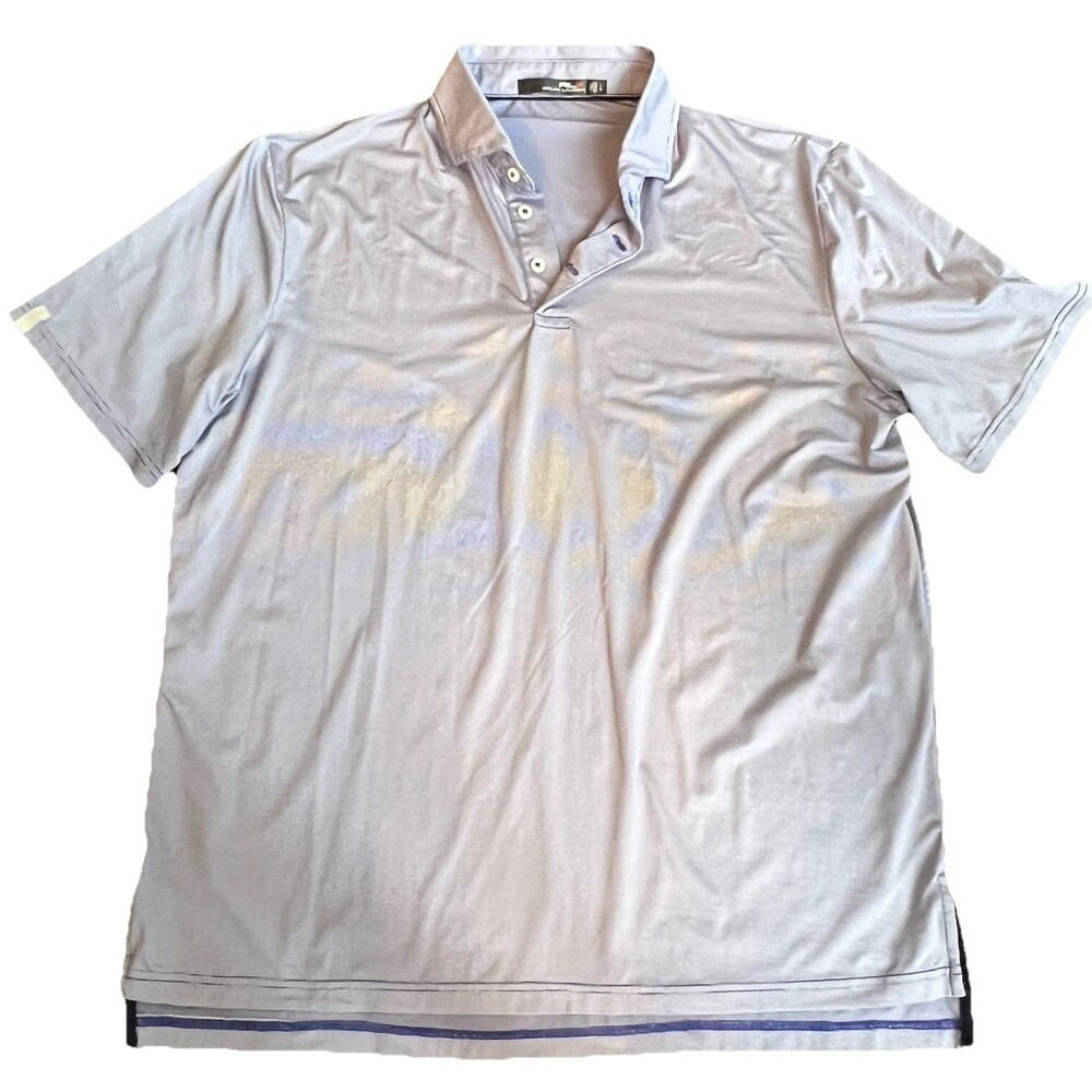 RLX‎ Polo Ralph Lauren Navy White Striped Wicking Shirt Stretch Men's L